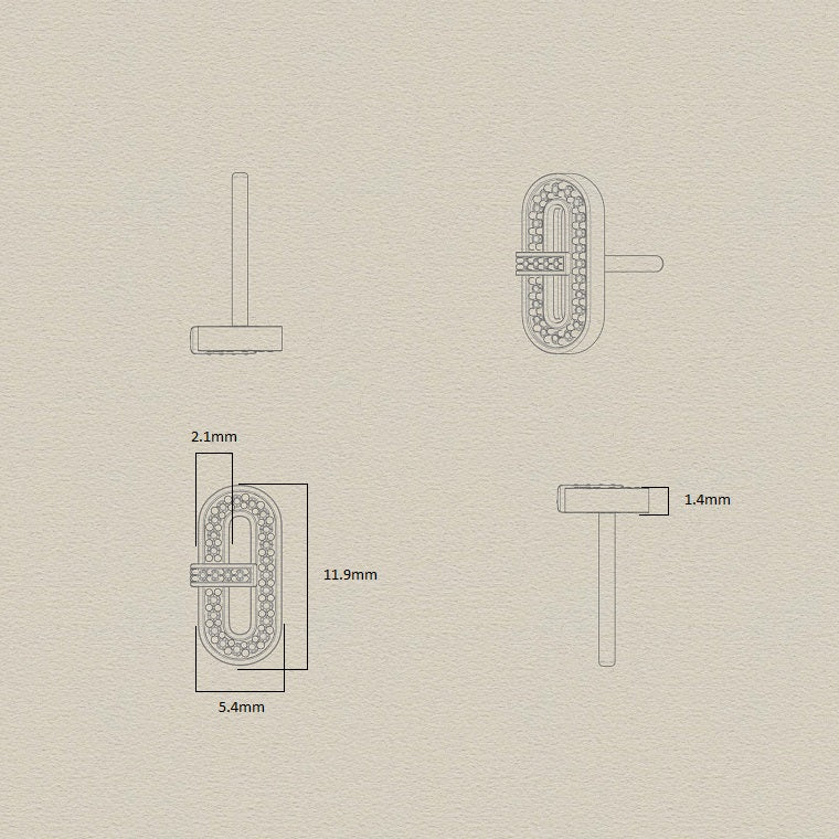 Diamond Geometric Studs