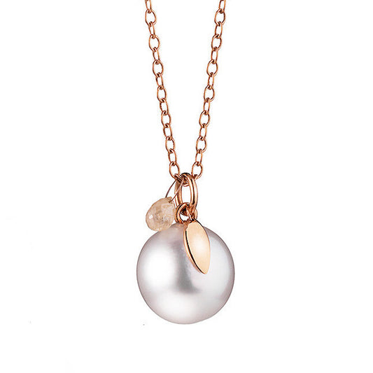 Gold Necklace with Pearl Drop