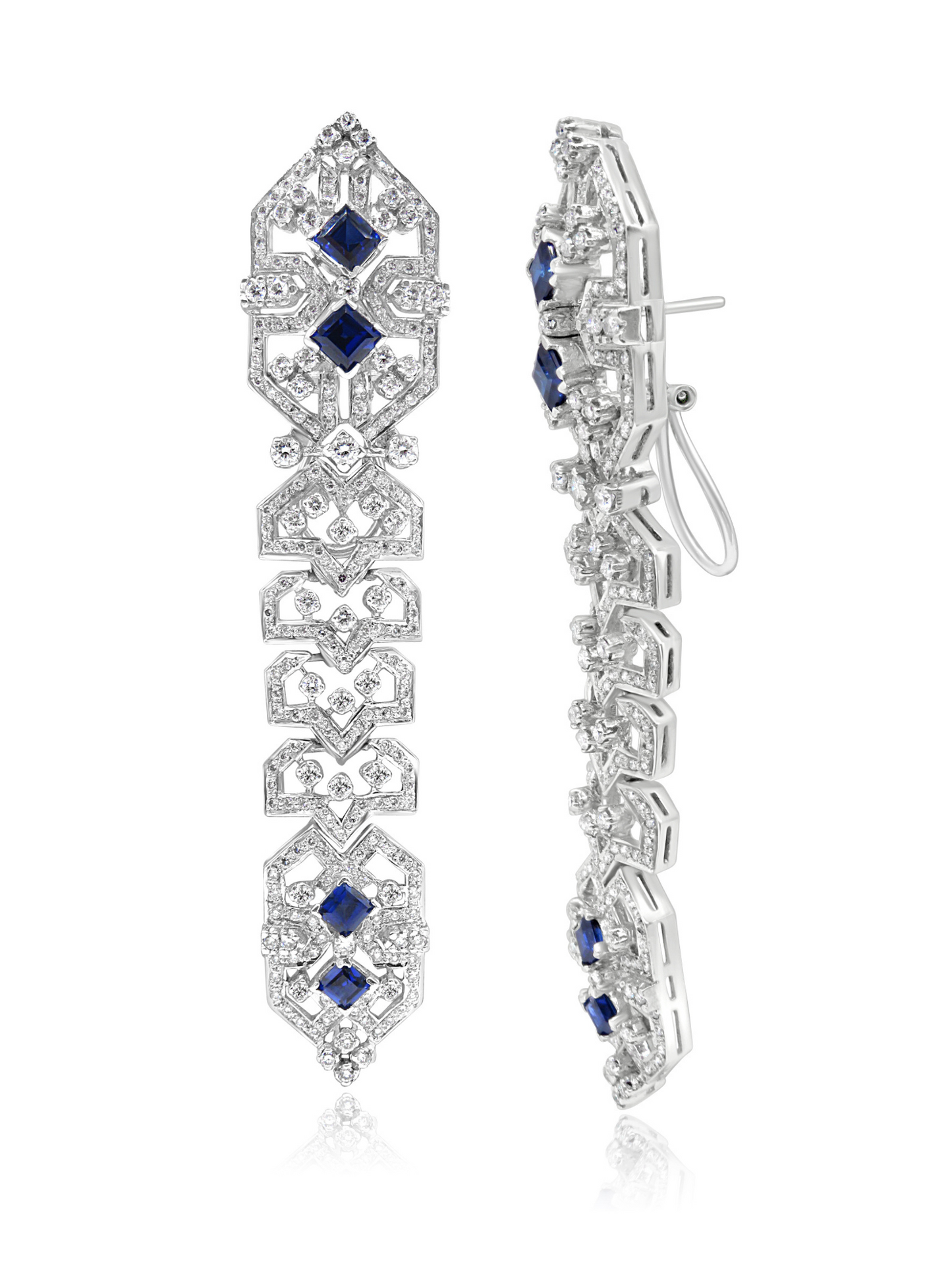 Sapphire & Diamond Drop Earrings