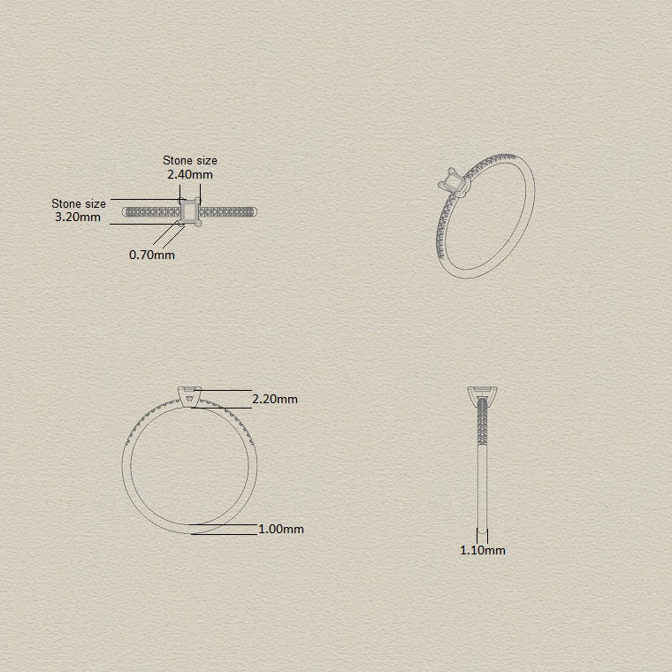 Minimalist Diamond Ring in White Gold