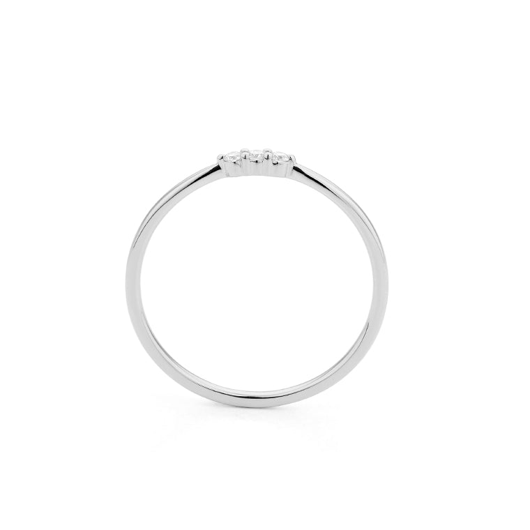 Minimalist Diamond Ring in White Gold