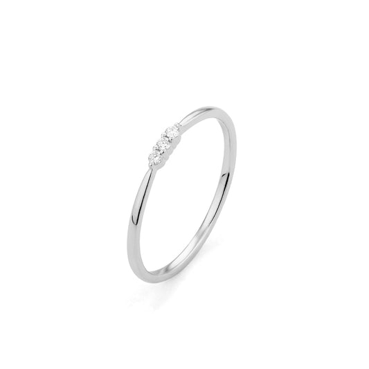 Minimalist Diamond Ring in White Gold