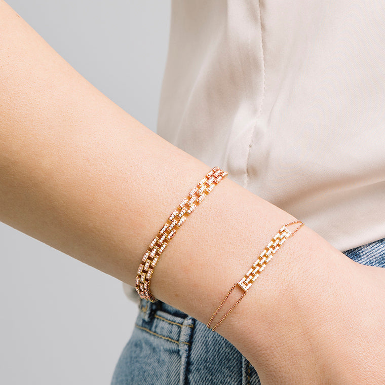 Chain Motif Diamond Bracelet