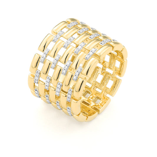 Gold and Diamond Link Ring