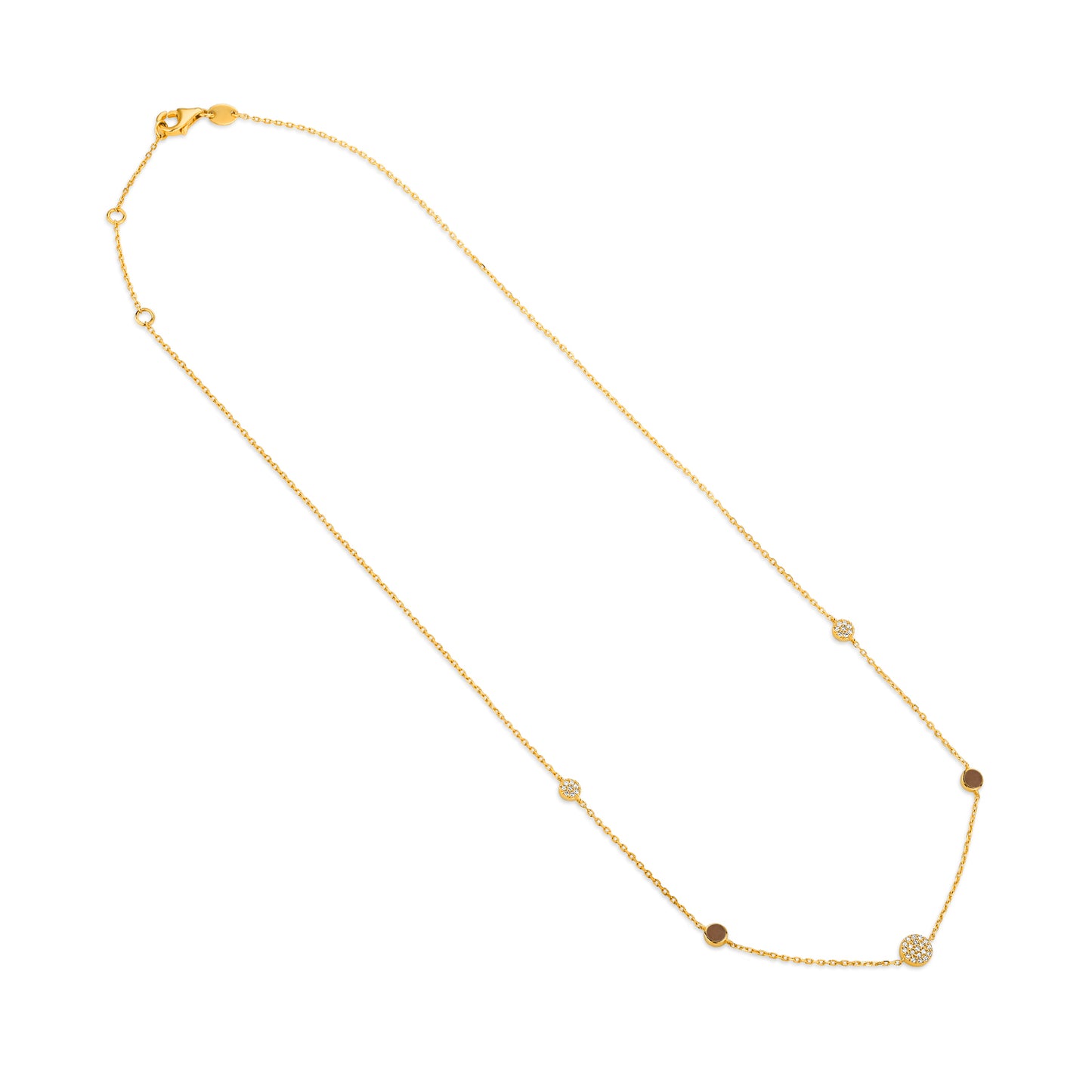 Diamond & White Enamel Circle Necklace