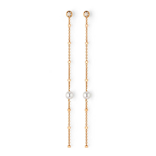 Long detachable diamond and Pearl Earrings