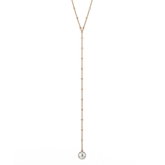 Rose Gold Long Pearl Necklace
