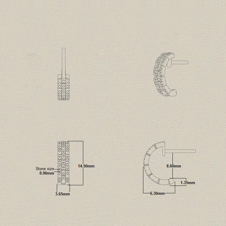Geometric Design Diamond Earrings