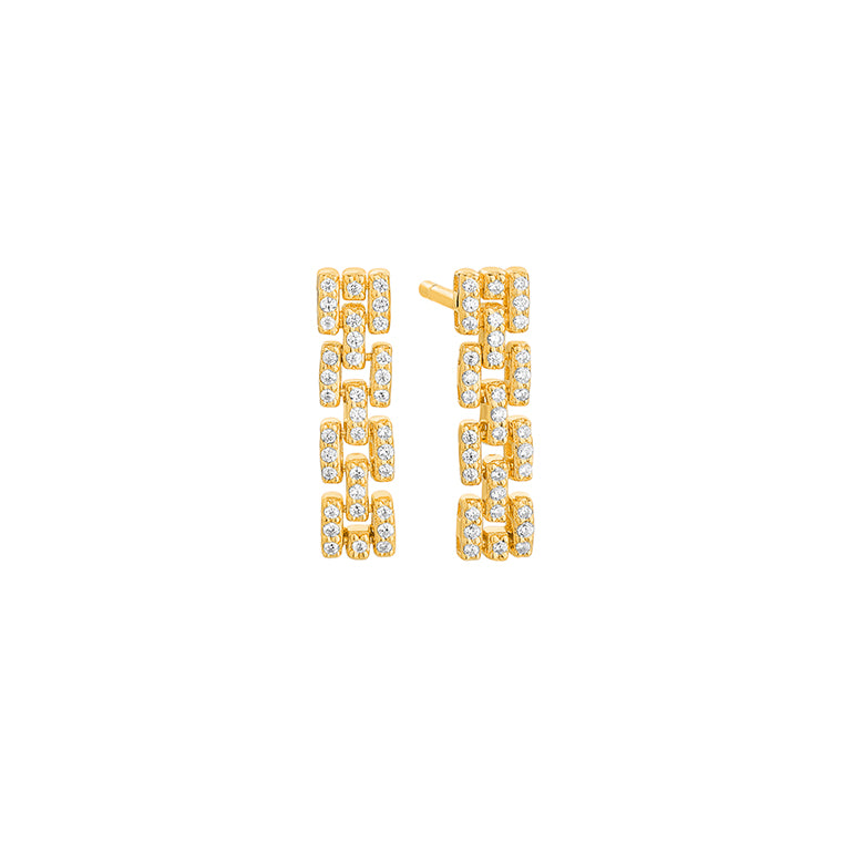 Diamond Chain Motif Earrings