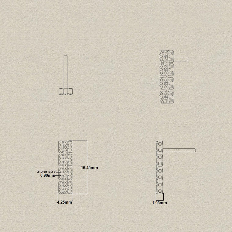Diamond Chain Motif Earrings