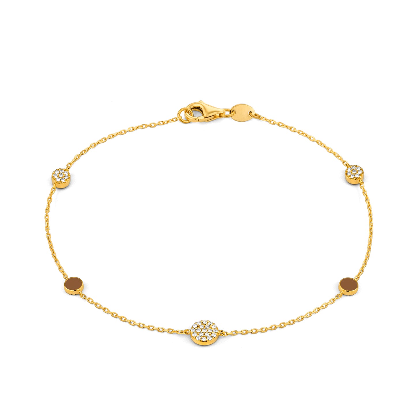 Diamond & Enamel Circle Bracelet
