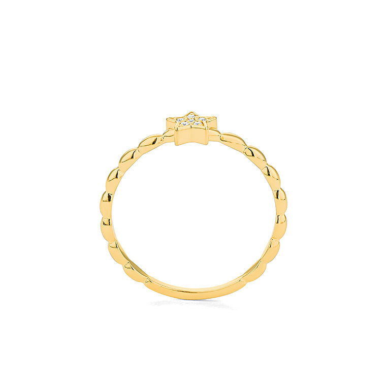 Diamond Beaded Star Ring