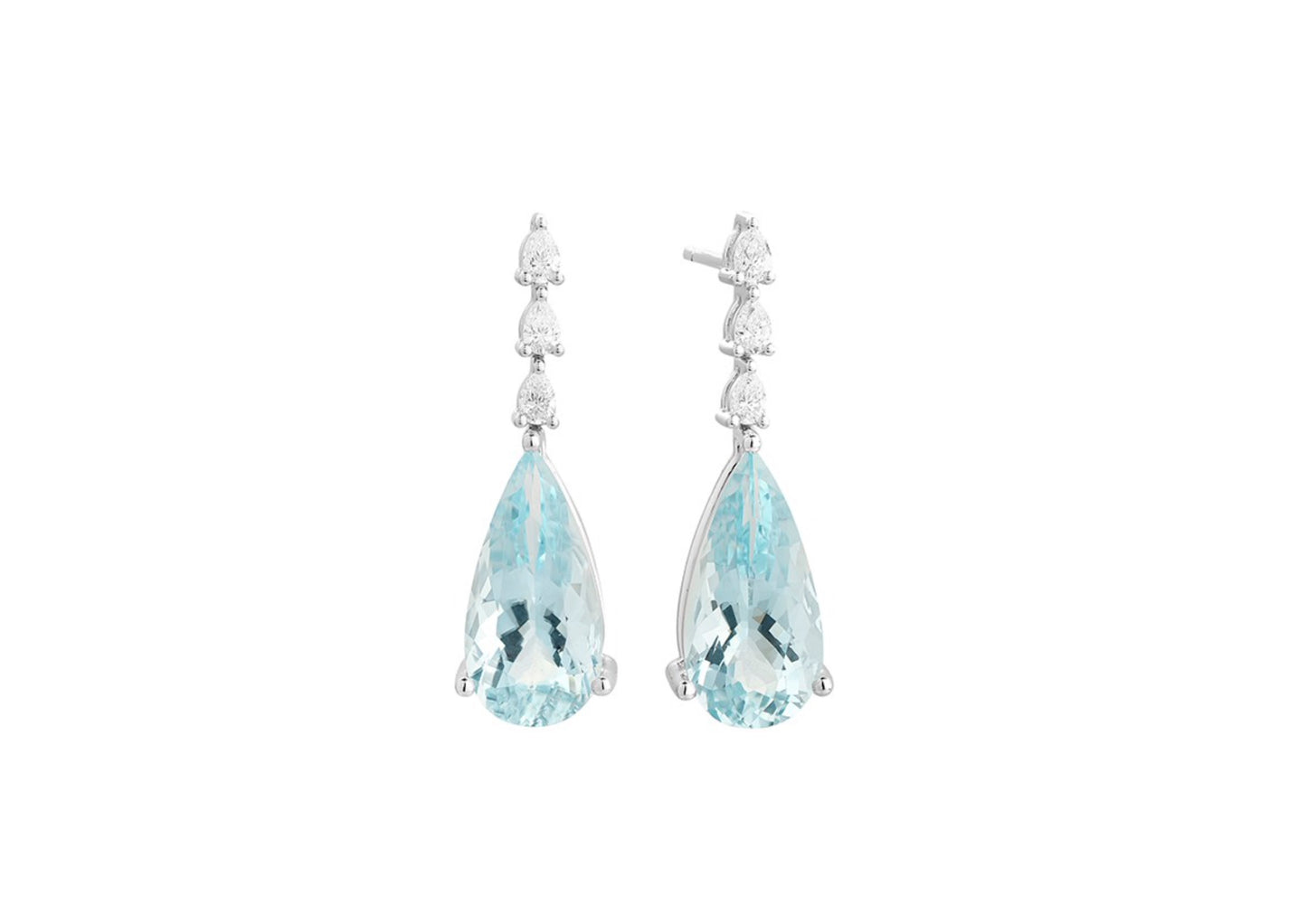 Aquamarine and Diamond Earrings