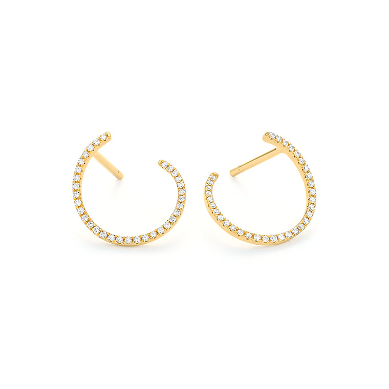 Diamond Open Hoop Earrings