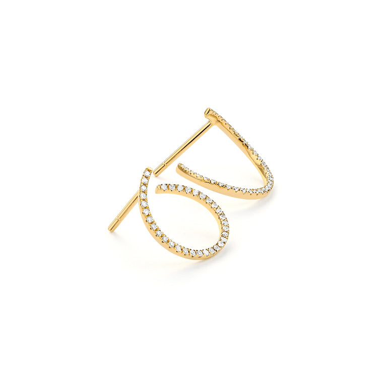 Diamond Open Hoop Earrings