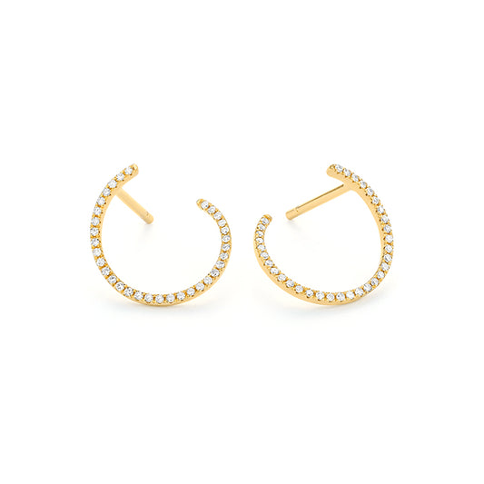 Diamond Open Hoop Earrings