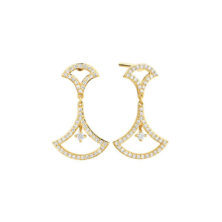 Curved Diamond Earrings