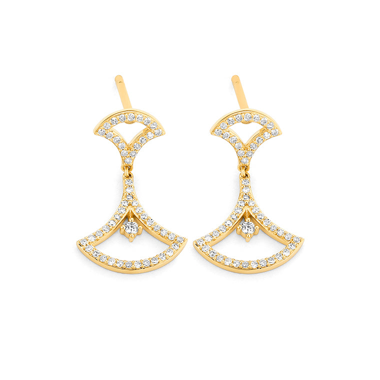 Curved Diamond Earrings