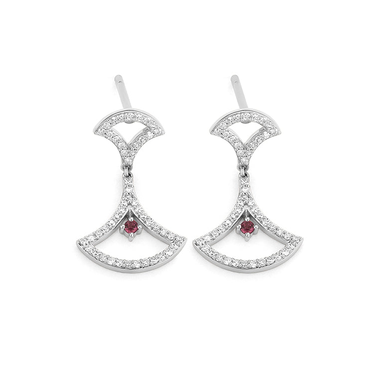 Diamond and Rhodolite Earrings