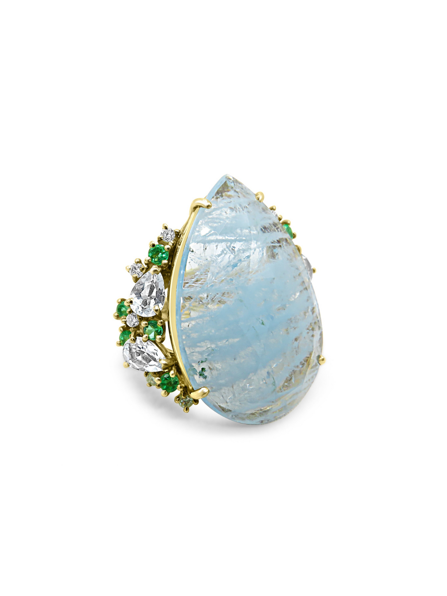 Aquamarine and Diamond Ring