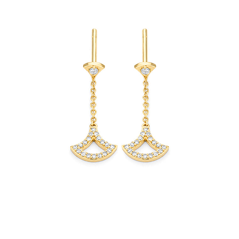 Moving Diamond Fan Earrings