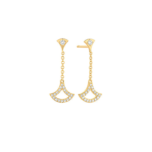 Moving Diamond Fan Earrings