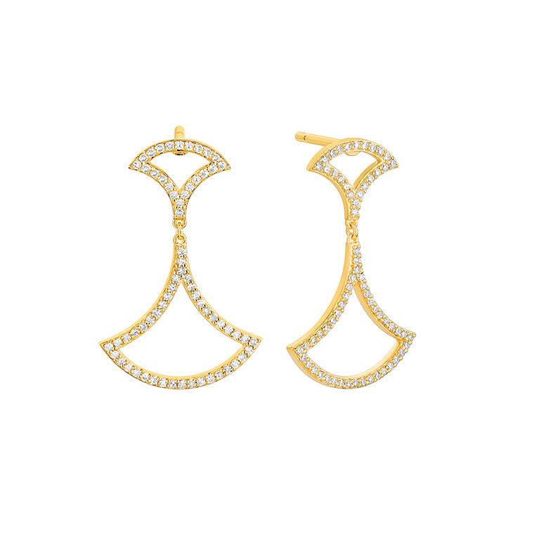 Diamond Fan-Inspired Earrings
