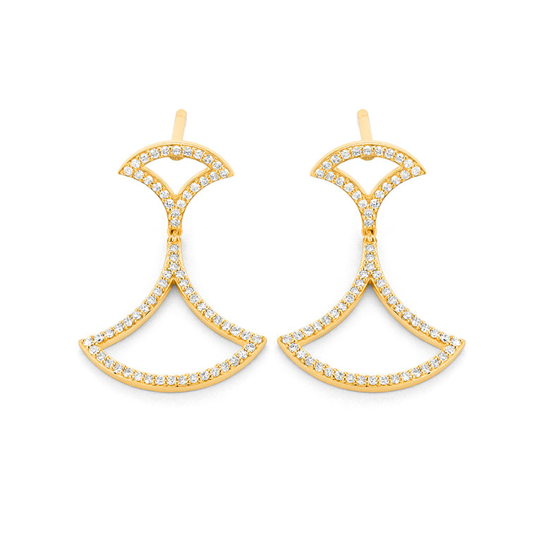 Diamond Fan-Inspired Earrings