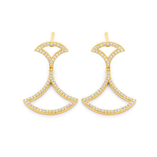 Diamond Fan-Inspired Earrings