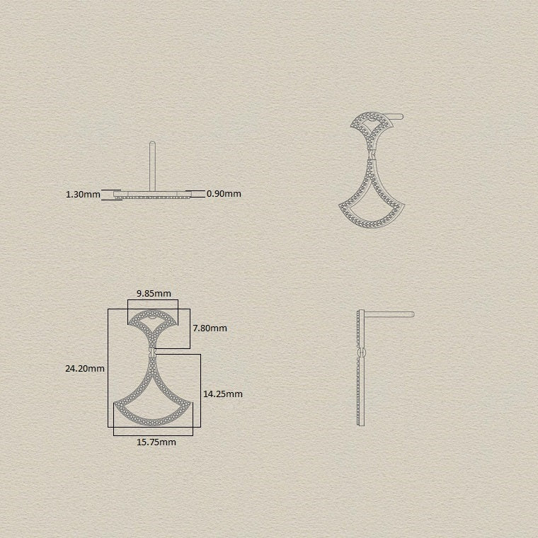 Diamond Fan-Inspired Earrings