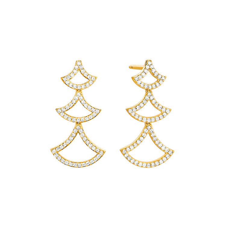 Diamond Cascading Fan Earrings