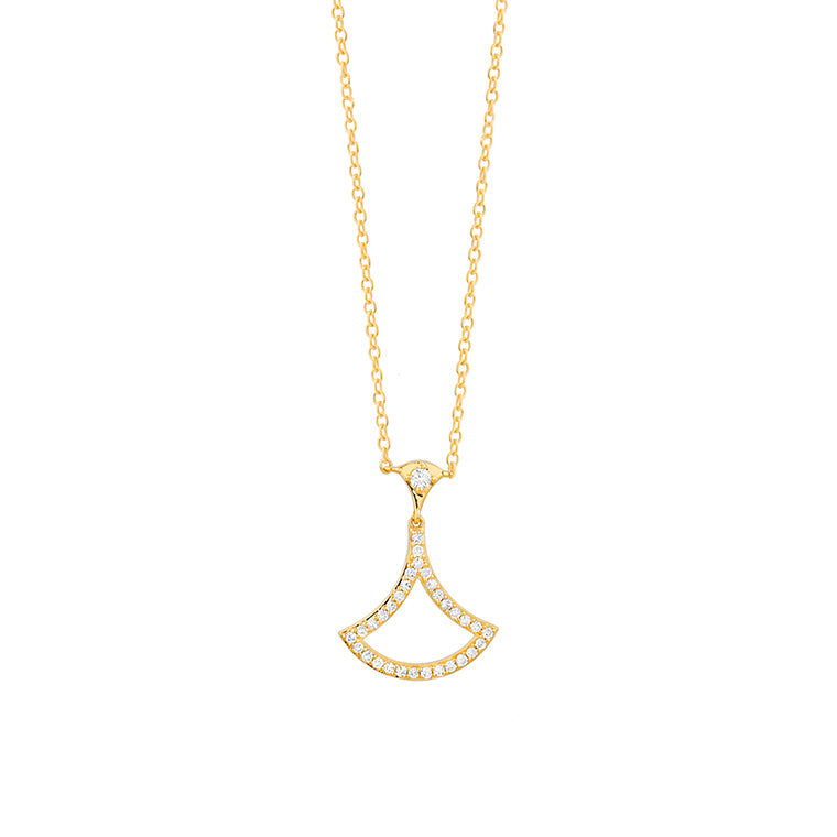 Petite Fan-Inspired Diamond Pendant