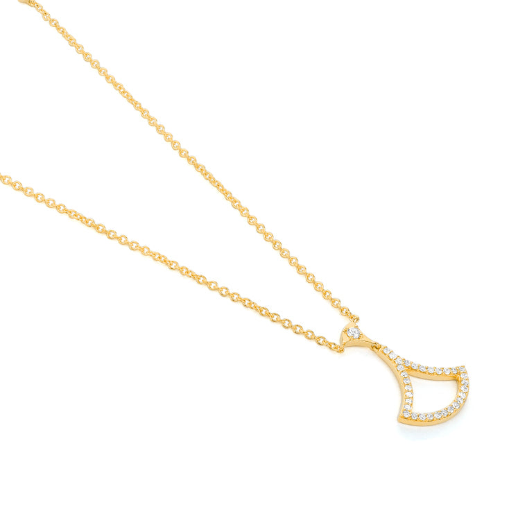 Petite Fan-Inspired Diamond Pendant