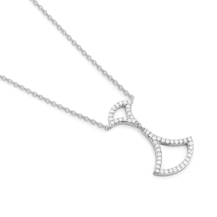 Diamond Fan-Inspired Pendant in White Gold