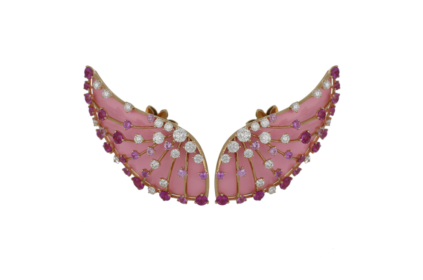 Pink Sapphire and Diamond Earrings