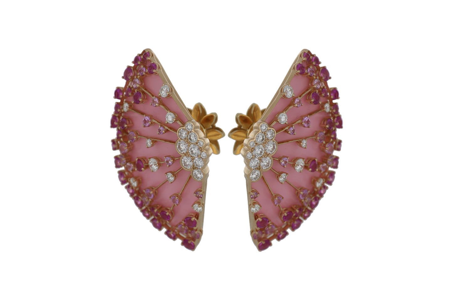 Pink Sapphire and Diamond Earrings