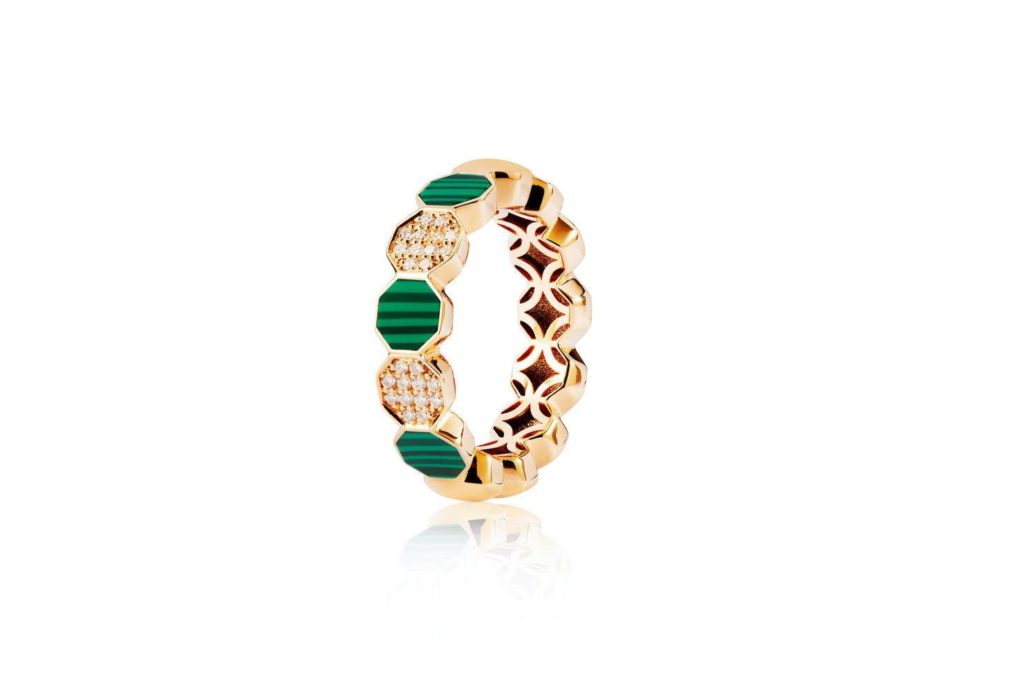 Diamond and Malachite Ring