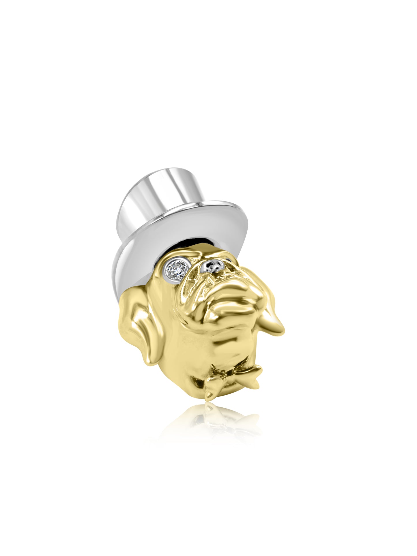 Bulldog with Top Hat Charm