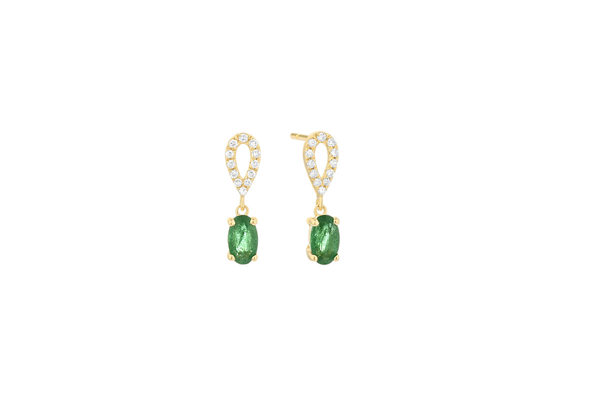 Emerald and Diamond Earrings