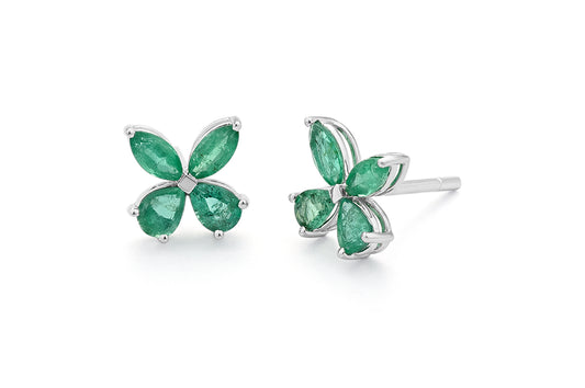 Emerald Butterfly Studs