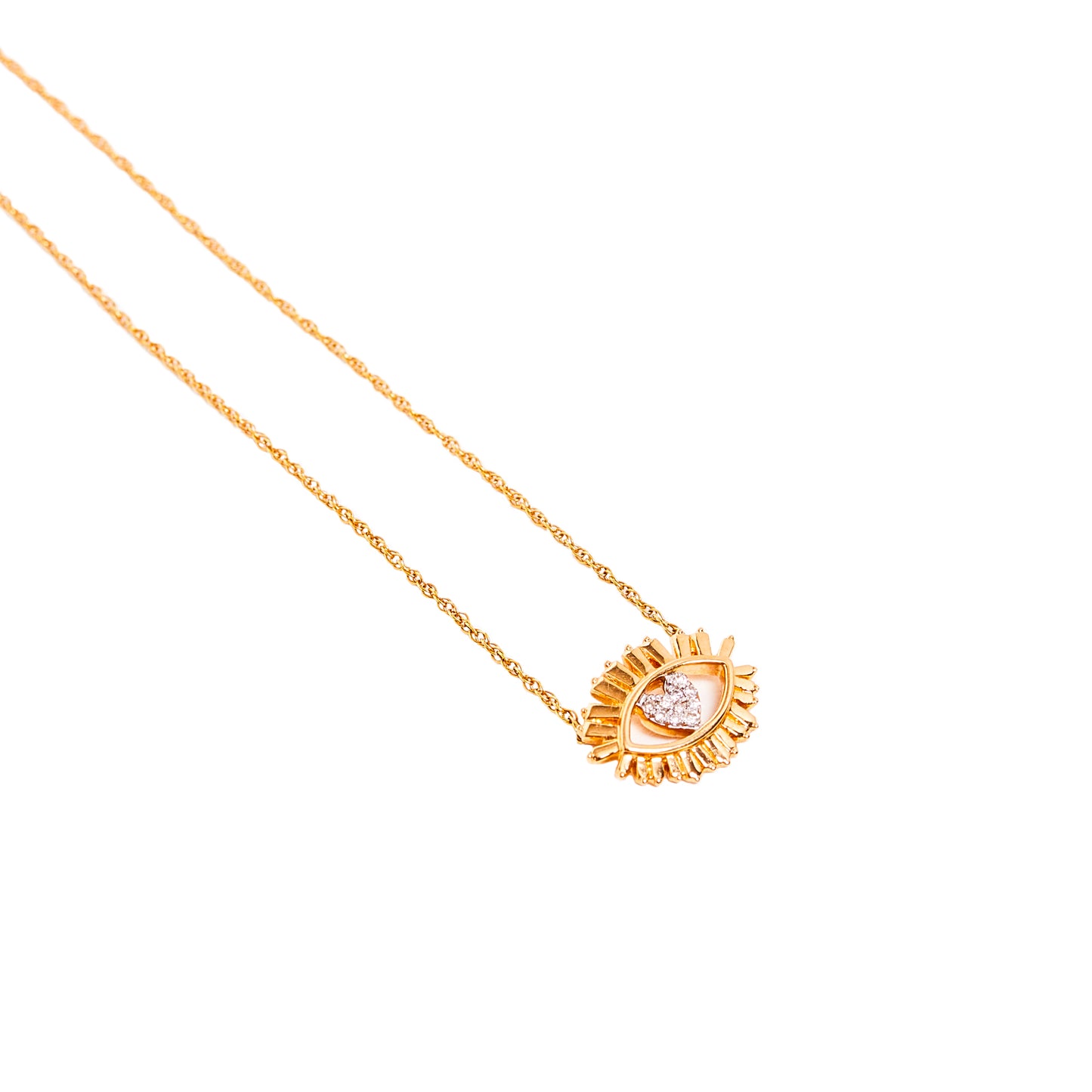 Gold Eye Lashes Necklace