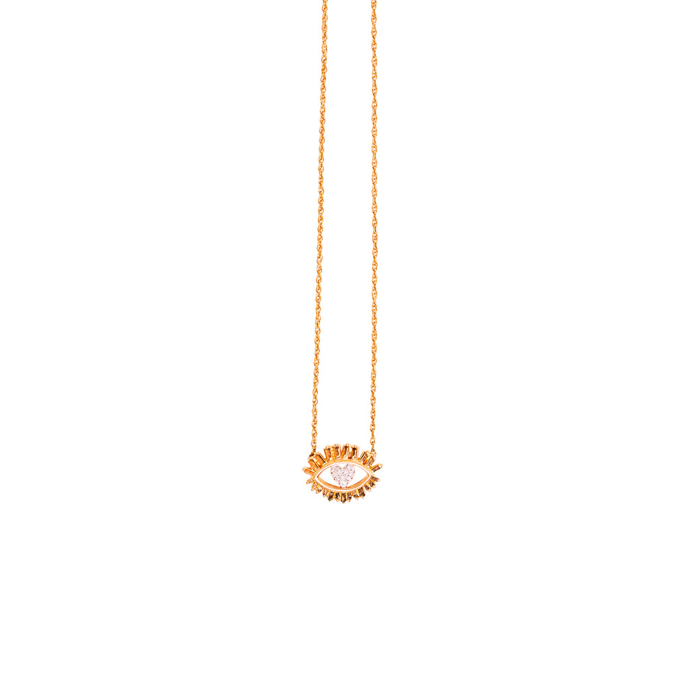 Gold Eye Lashes Necklace