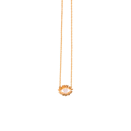 Gold Eye Lashes Necklace