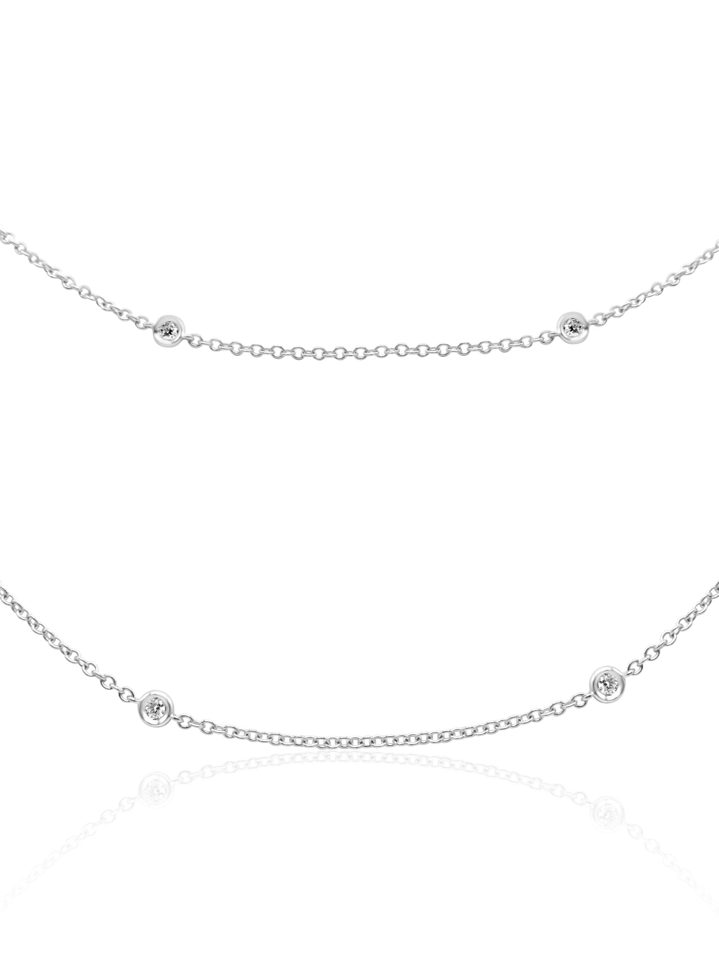 Gold Necklace with Small Diamonds