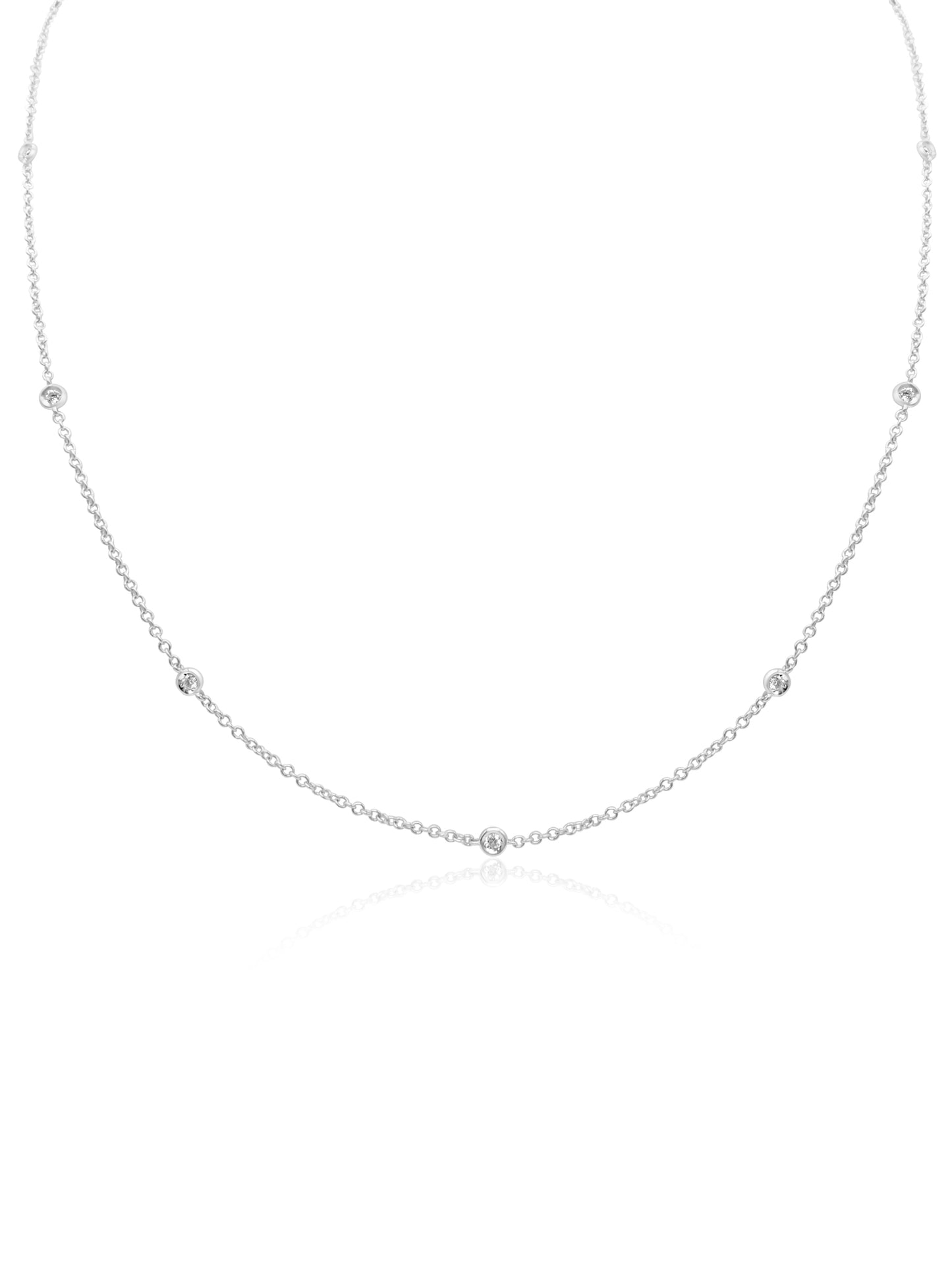 Gold Necklace with Small Diamonds