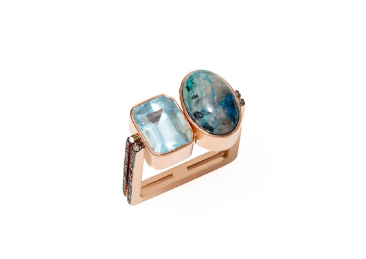 Precious Stone and Diamond Ring
