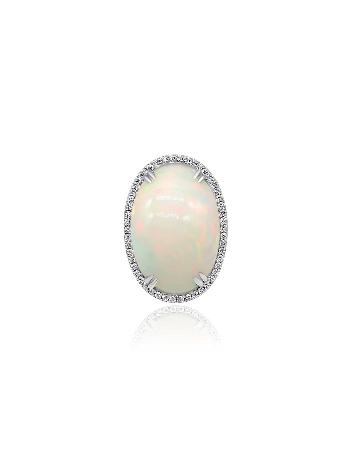 White Opal Diamond Ring