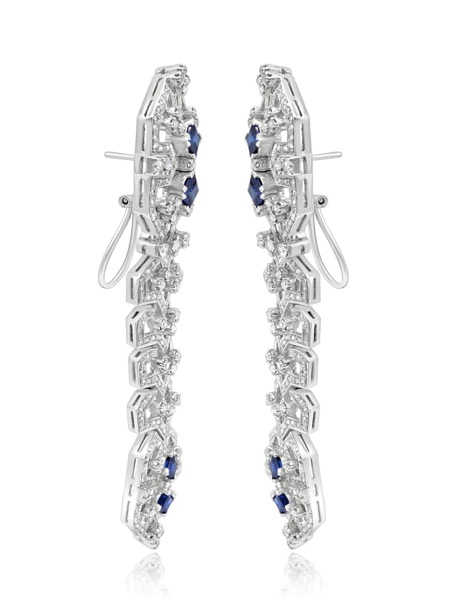 Sapphire & Diamond Drop Earrings