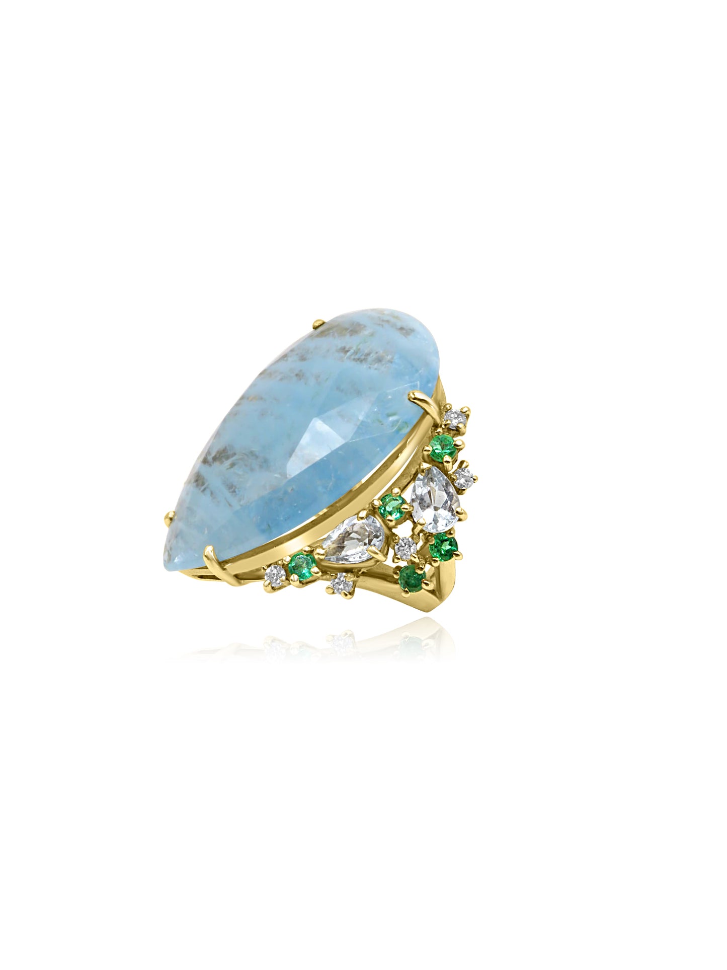 Aquamarine and Diamond Ring