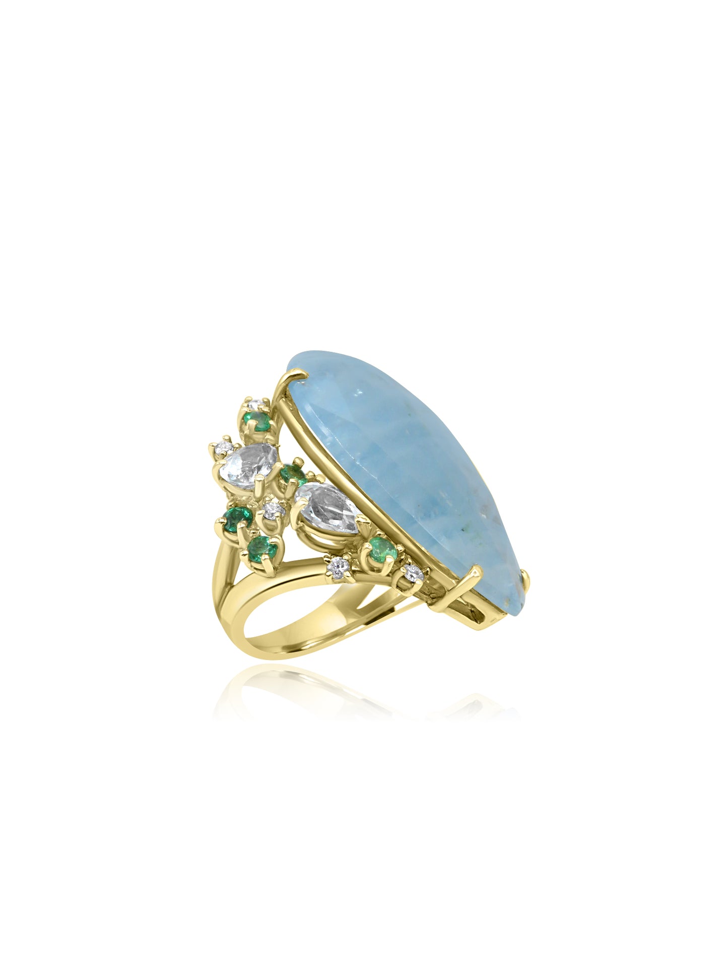 Aquamarine and Diamond Ring